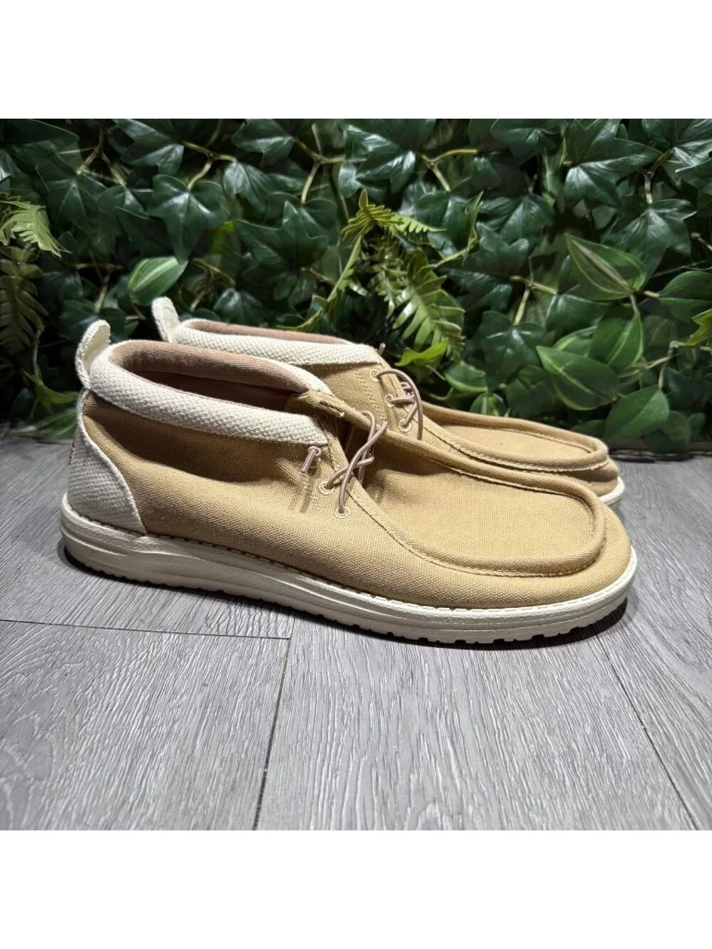 Hey Dude Wally Mid Salt N Stone Casual Boots Shoes Tan White Mens Size 14